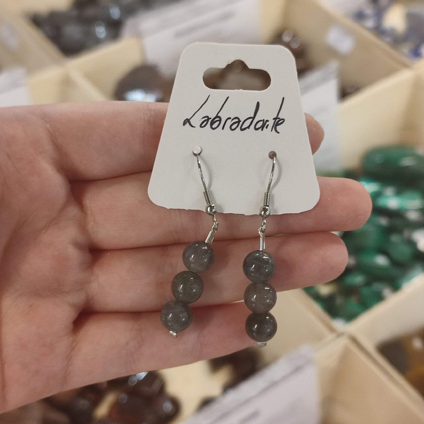 Boucles d'oreilles en labradorite