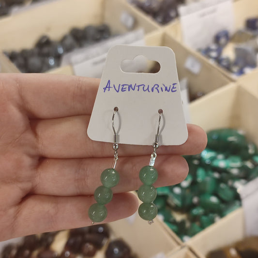 Boucles d'oreilles en aventurine verte