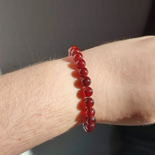 Bracelet en grenat hessonite en 8mm