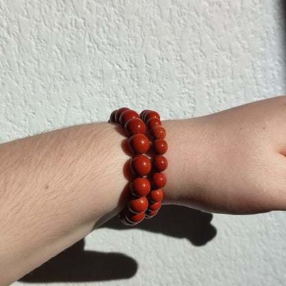 Bracelet en jaspe rouge en 8mm et 10mm