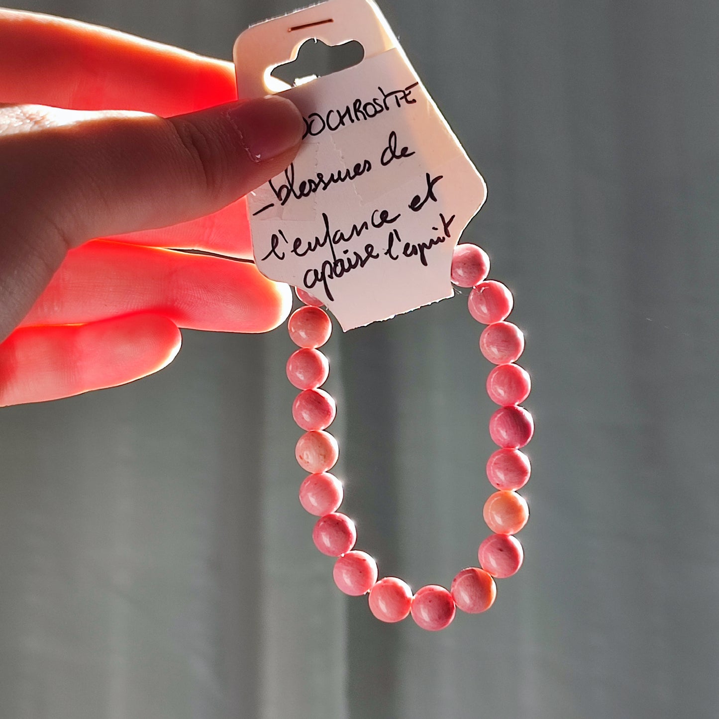 Bracelet en rhodochrosite en 8mm