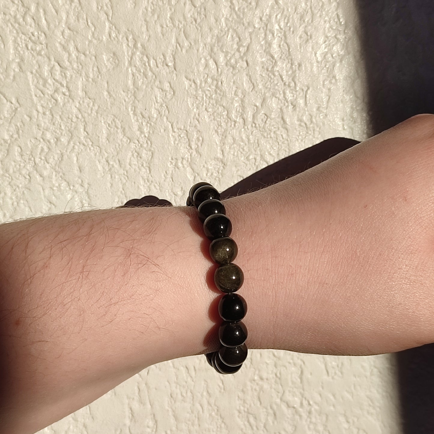 Bracelet en obsidienne dorée en 8mm